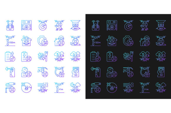 Drone Usage Gradient Manual Label Icons: A Practical Asset for Technical Documentation