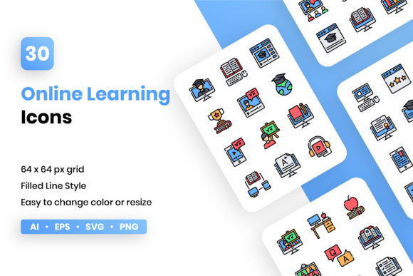 Enhance Your Projects with Online Learning Icons