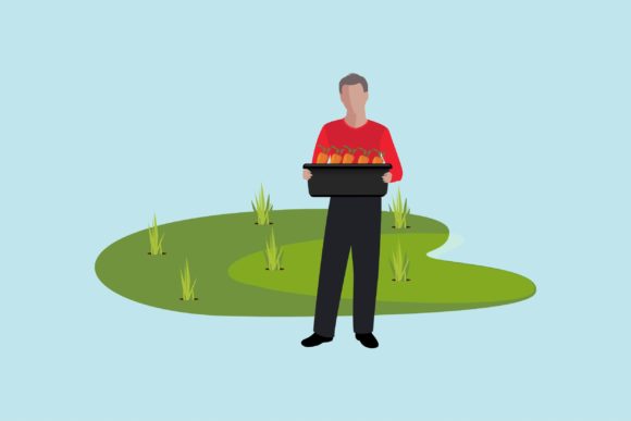 Flat Icon - Farm Planting Carrots