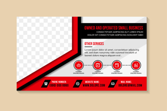 Operated Small Business Red Horizontal: A Versatile Vector Template for Modern Branding