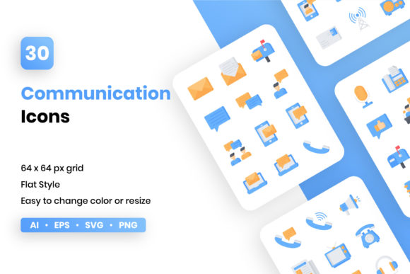 Streamlining Visual Messaging with the Communication Flat Icon Set