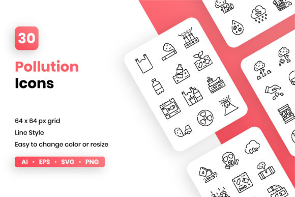 Visualizing Environmental Impact: The Strategic Value of the Pollution Line Icon Set